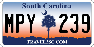 SC license plate MPY239