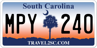 SC license plate MPY240