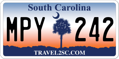 SC license plate MPY242