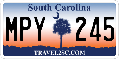 SC license plate MPY245