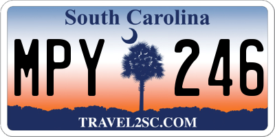SC license plate MPY246