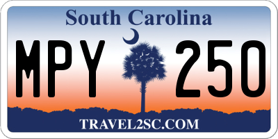SC license plate MPY250