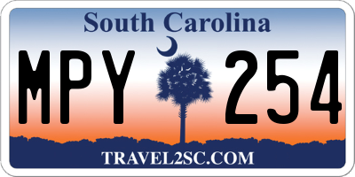 SC license plate MPY254