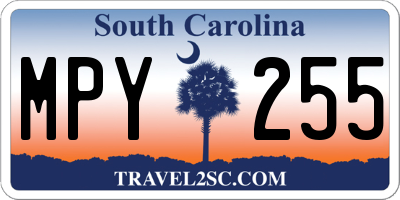 SC license plate MPY255
