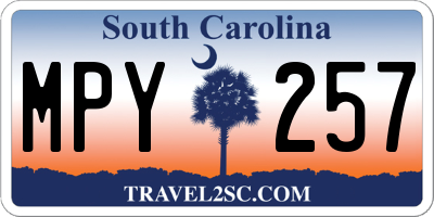 SC license plate MPY257