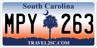 SC license plate MPY263
