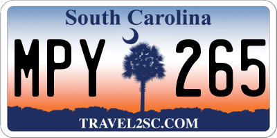 SC license plate MPY265