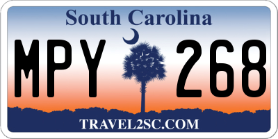 SC license plate MPY268