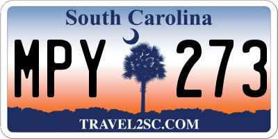 SC license plate MPY273