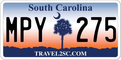 SC license plate MPY275