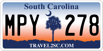 SC license plate MPY278