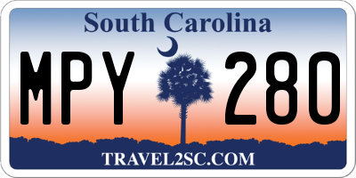 SC license plate MPY280