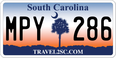 SC license plate MPY286