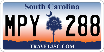 SC license plate MPY288