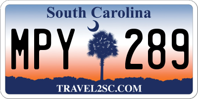 SC license plate MPY289