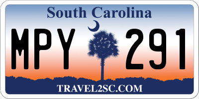 SC license plate MPY291