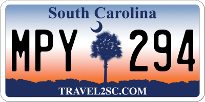 SC license plate MPY294