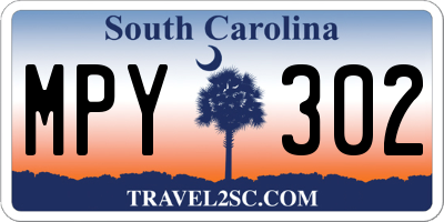 SC license plate MPY302
