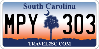 SC license plate MPY303