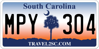 SC license plate MPY304