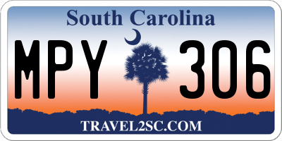 SC license plate MPY306