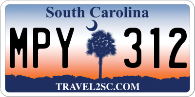 SC license plate MPY312