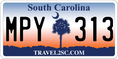 SC license plate MPY313