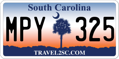 SC license plate MPY325