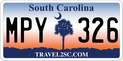 SC license plate MPY326