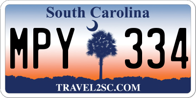 SC license plate MPY334