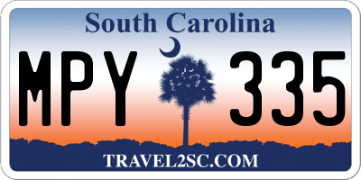 SC license plate MPY335