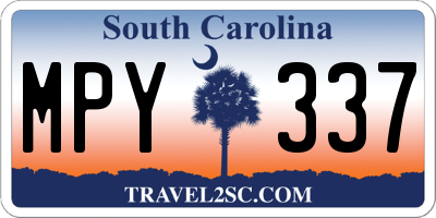 SC license plate MPY337