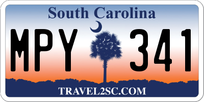 SC license plate MPY341