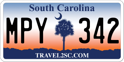SC license plate MPY342