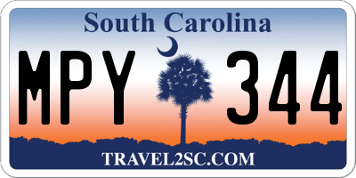 SC license plate MPY344
