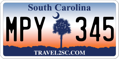 SC license plate MPY345