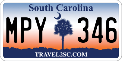 SC license plate MPY346