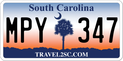 SC license plate MPY347