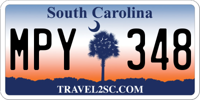 SC license plate MPY348
