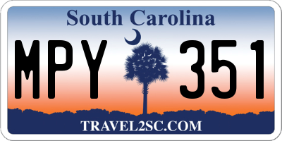 SC license plate MPY351