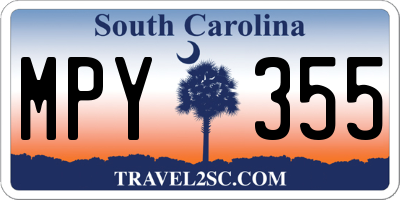 SC license plate MPY355