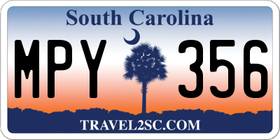 SC license plate MPY356
