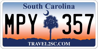 SC license plate MPY357