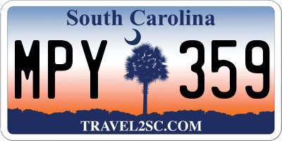 SC license plate MPY359
