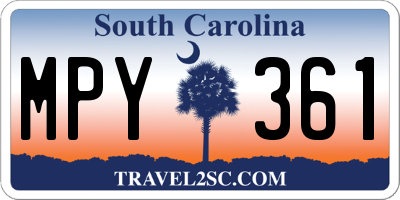 SC license plate MPY361