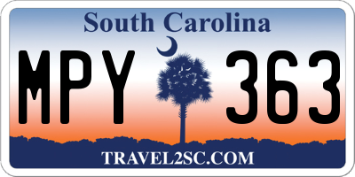 SC license plate MPY363