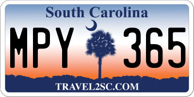 SC license plate MPY365