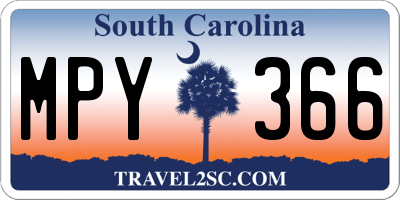 SC license plate MPY366