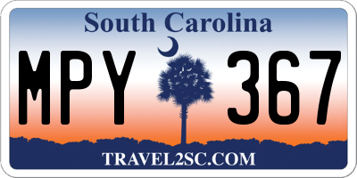 SC license plate MPY367