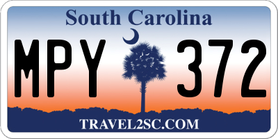 SC license plate MPY372